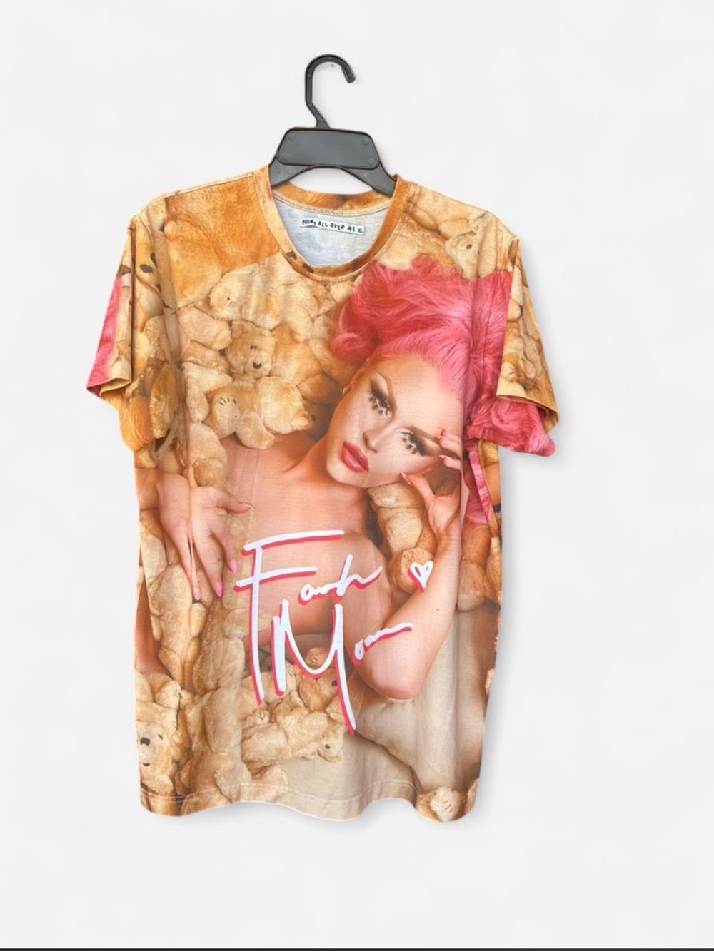 Graphic Tee with Pink-Haired Model Print